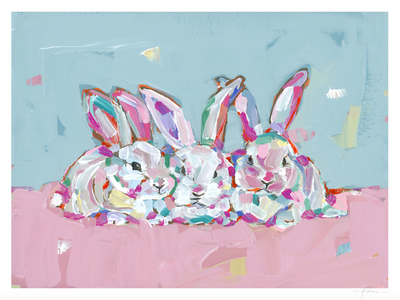 Hip Hap Hop Bunnies Fine Art Print