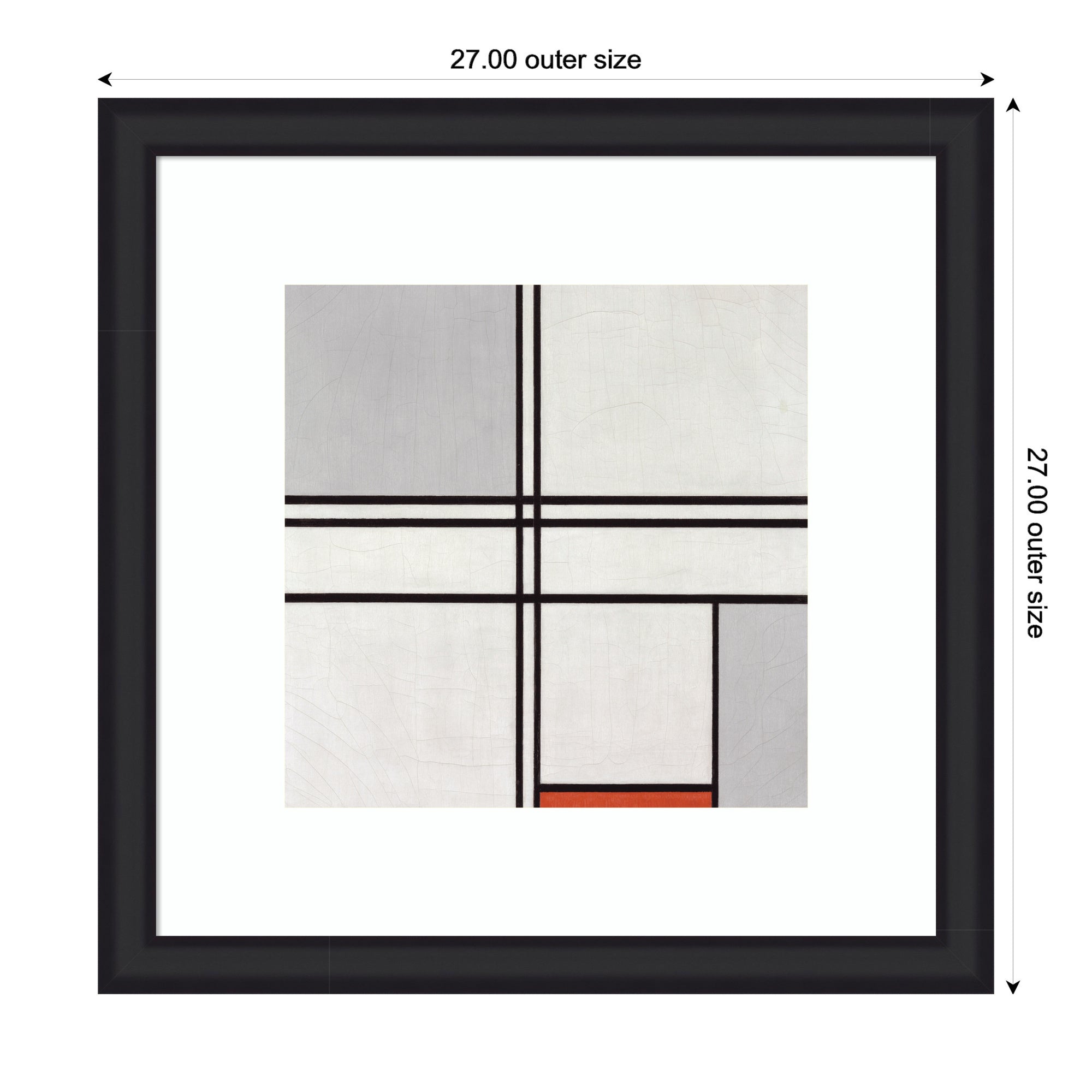 Framed Art Piet Mondrian Composition No 1 Gray Red 1935 by The Art Institute of Chicago