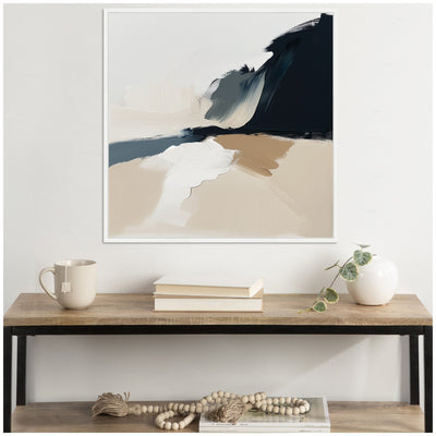 Sylvie Coastal Sand Modern Abstract Landscape II Framed Canvas