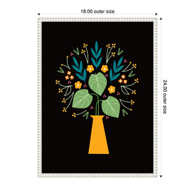 Sylvie Floral Yellow Vase Framed Canvas by Amber Leaders
