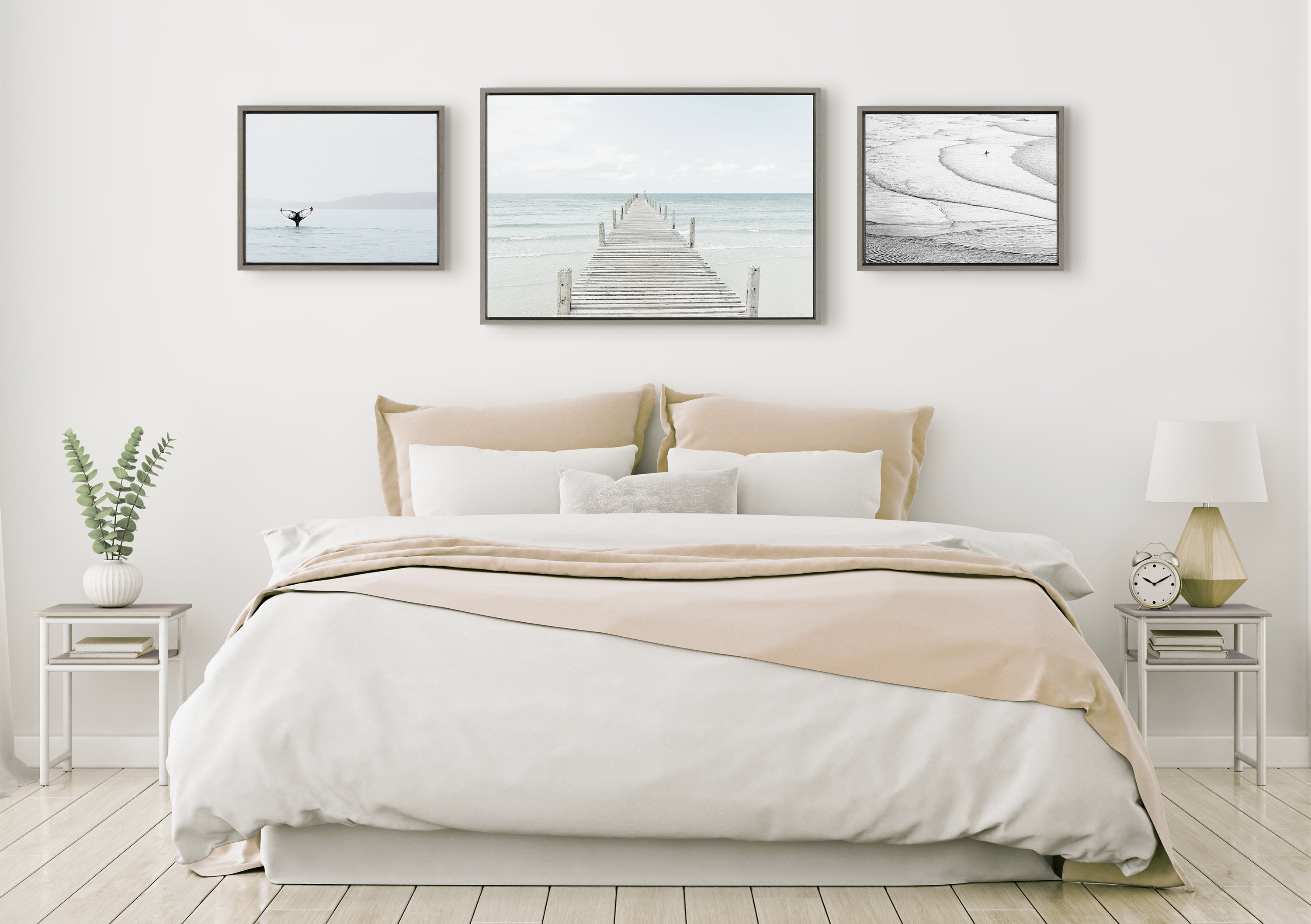 Sylvie Ocean Beach Framed Canvas Set