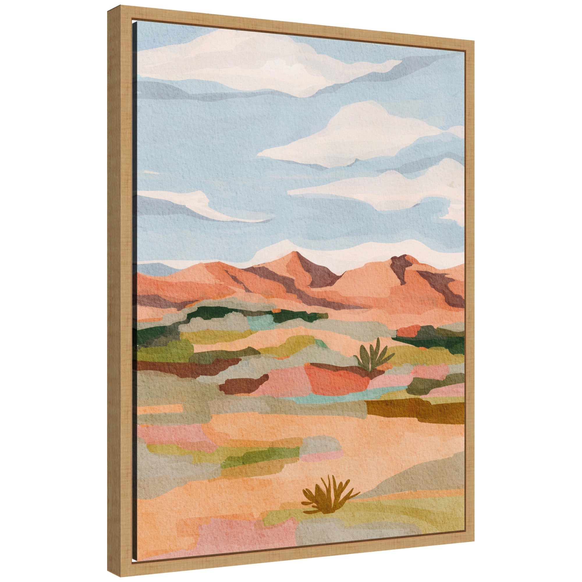Framed gallery-wrapped canvas art titled 'Sylvie Southwestern Dreams l' by Nikita Jariwala, showing a southwestern landscape scene.