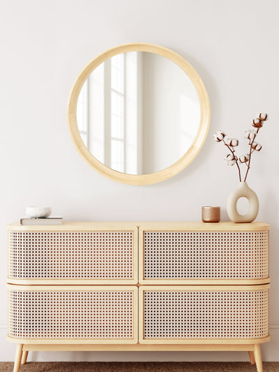 Hatherleigh Round Wood Wall Mirror