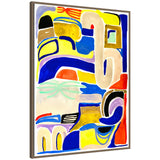 Sylvie Abstract 04 framed canvas art showing abstract textured brushstrokes with a modern lightweight polystyrene floating frame