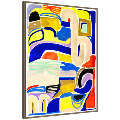 Sylvie Abstract 04 framed canvas art showing abstract textured brushstrokes with a modern lightweight polystyrene floating frame