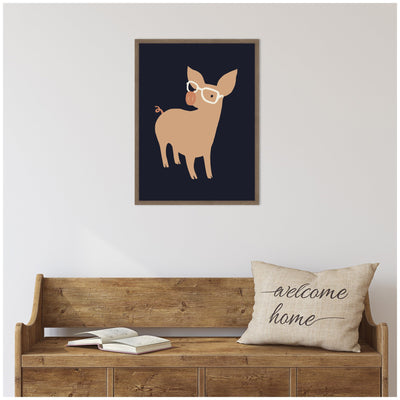 Sylvie Farm Pig Framed Canvas by Hannah Beisang