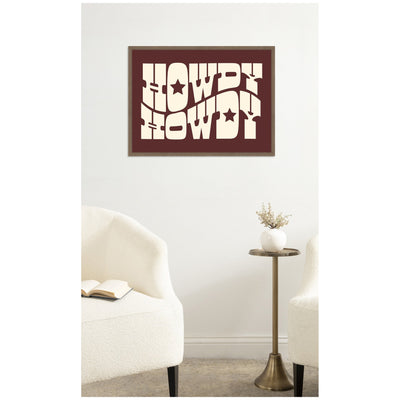 Howdy Burgundy by Honey Island Studio Framed Canvas Wall Art Print