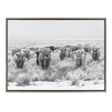 Sylvie Herd of Highland Cows Black and White Framed Canvas by The by kateandlaurel - product image 3 for Resin Society