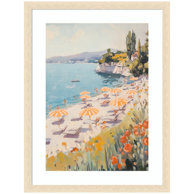 Sunny Beach Day by Melloi Art Prints Framed Wall Art Print