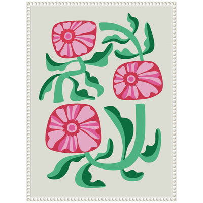 Sylvie Retro Flowers Framed Canvas by Rachel Lee