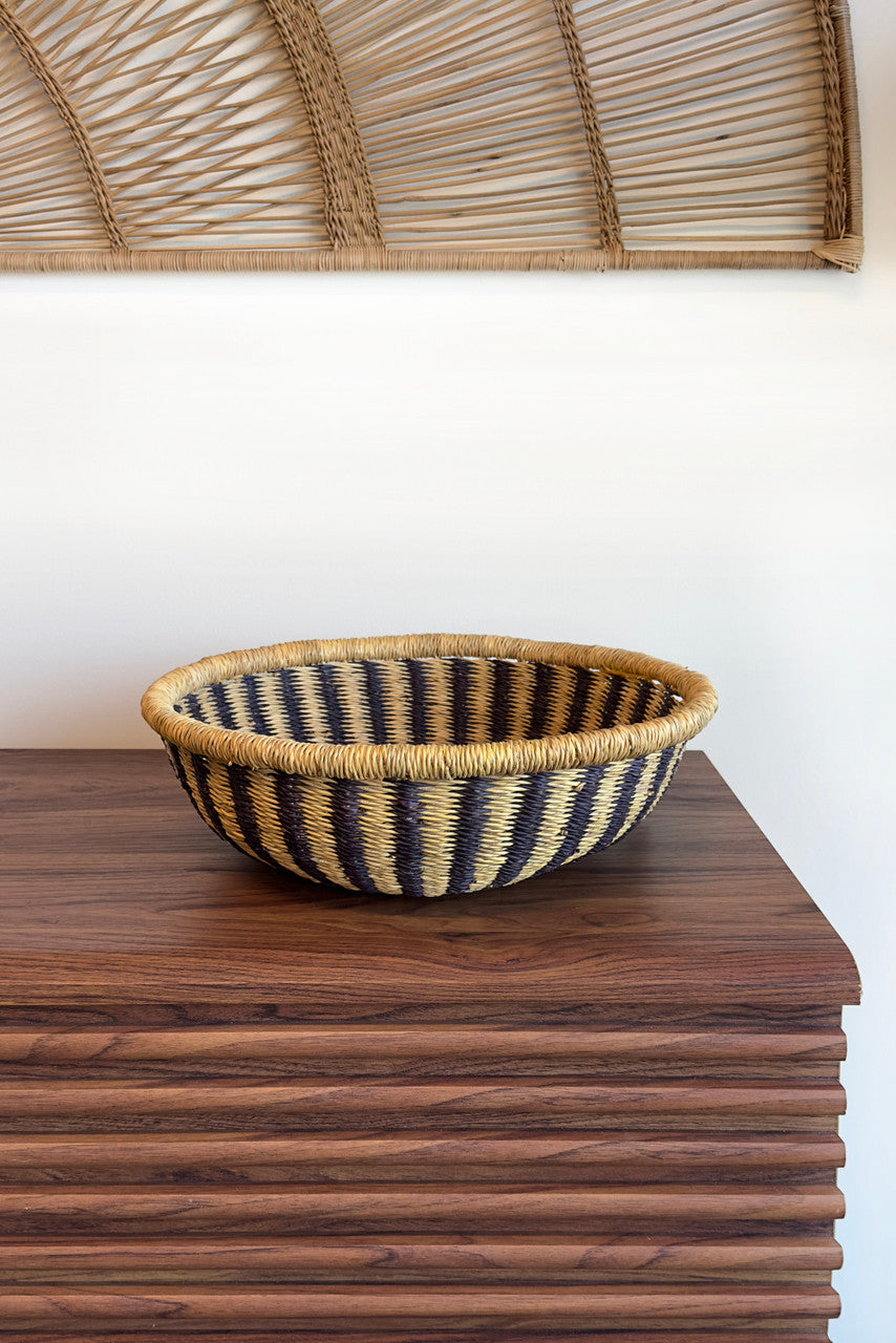 Bolga Tray - Natural w/ Black Stripes by Mbare Ltd - main product image for Resin Society