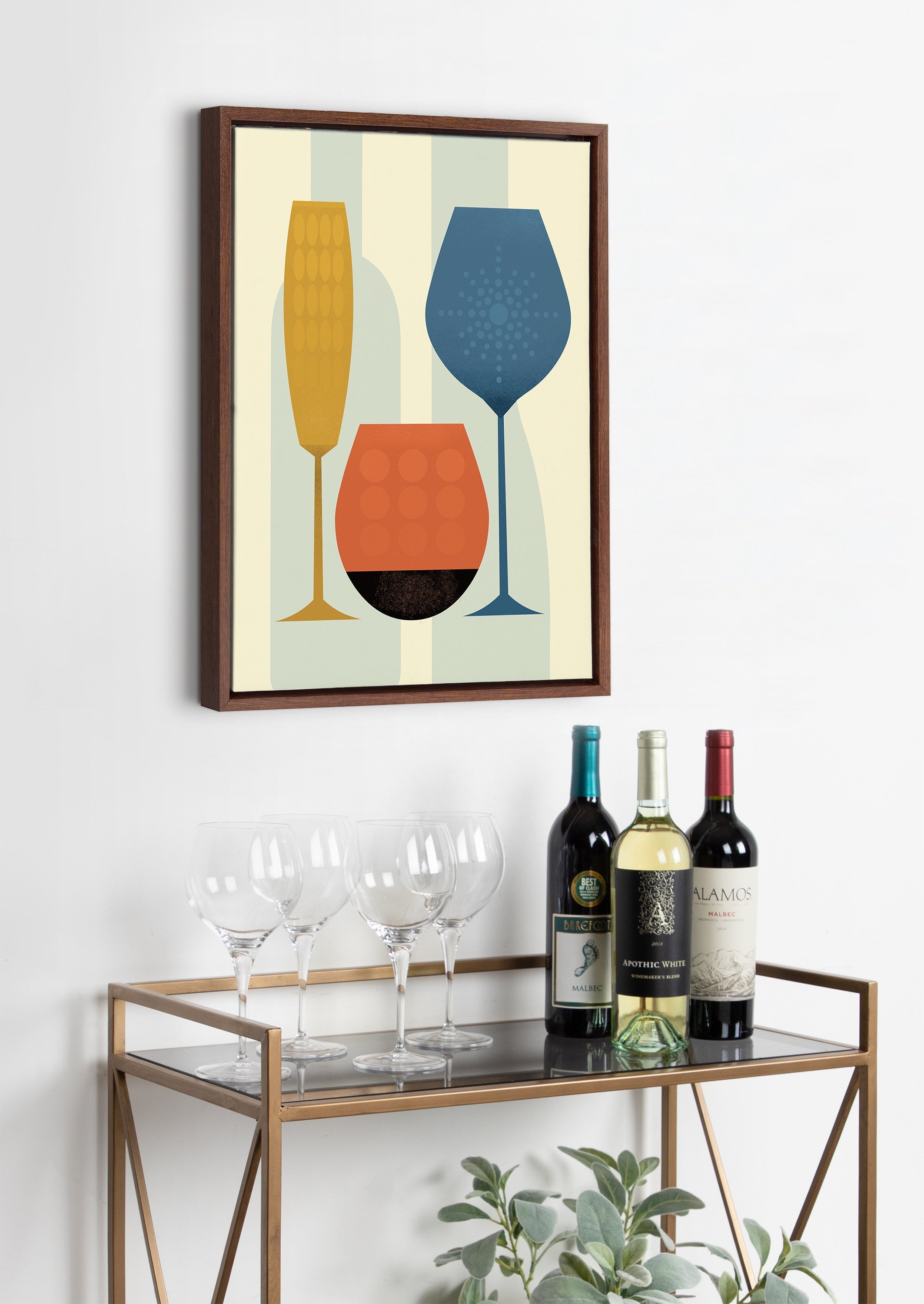 Sylvie Wine Framed Canvas by kateandlaurel - product image 7 for Resin Society
