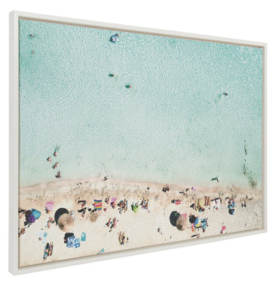 Sylvie Turquoise Beach from Above Framed Canvas