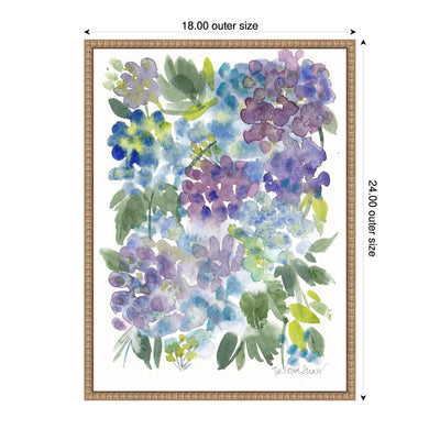 Sylvie Watercolor Purple Hydrafloral Framed Canvas by Patricia Shaw