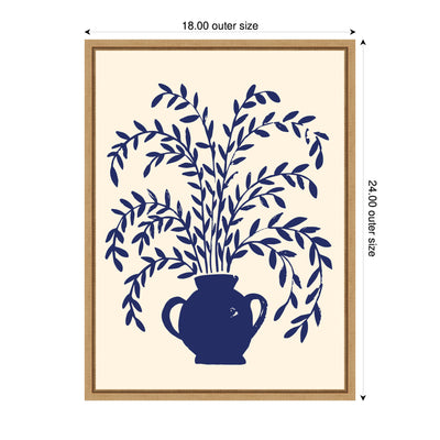 Blue Botanical Vase Aurelia 009 by Vicky Yorke Framed Canvas Wall Art Print