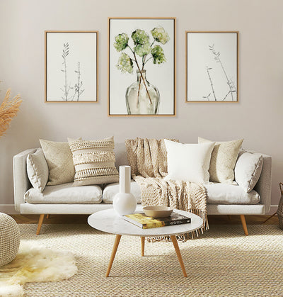 Sylvie Greenery Vase Framed Canvas
