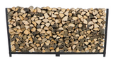 Woodhaven 10 ft Firewood Rack holding stacked firewood outdoors