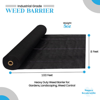 Pro Grade 5oz heavy duty weed barrier landscape fabric with planting lines