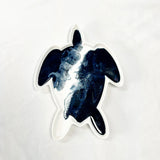 Sea Turtle Ceramic Tray with blue and white resin design on white ceramic
