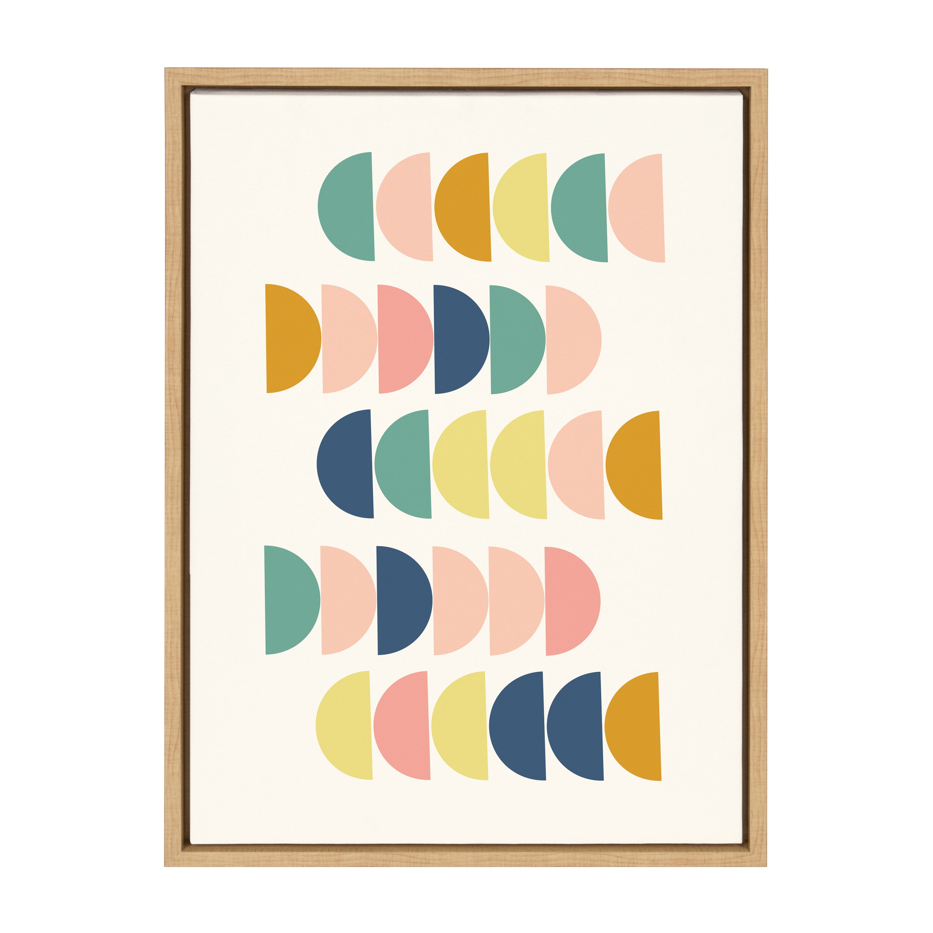 Sylvie Simple Shapes in Soft Colors Framed Canvas