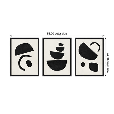 Sylvie Black Geometric Abstracts Framed Canvas Art Set by July Art Prints