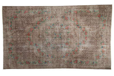 5.5x9.5 Vintage Distressed Overdyed Oushak Carpet