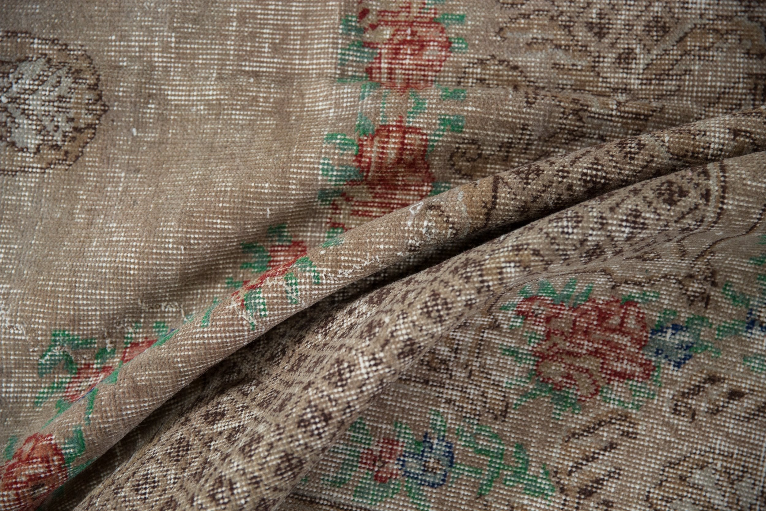 5.5x9.5 Vintage Distressed Overdyed Oushak Carpet