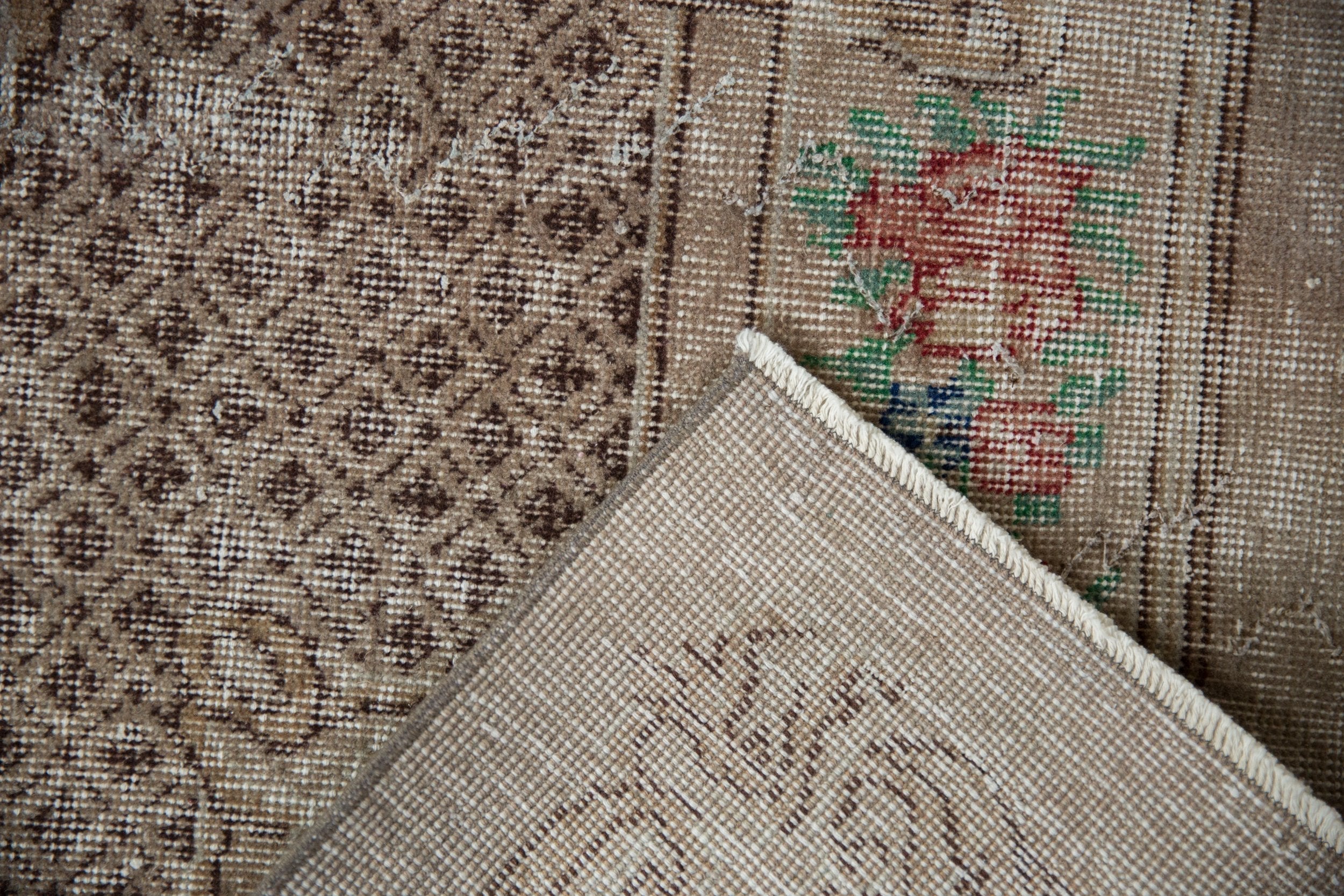 5.5x9.5 Vintage Distressed Overdyed Oushak Carpet
