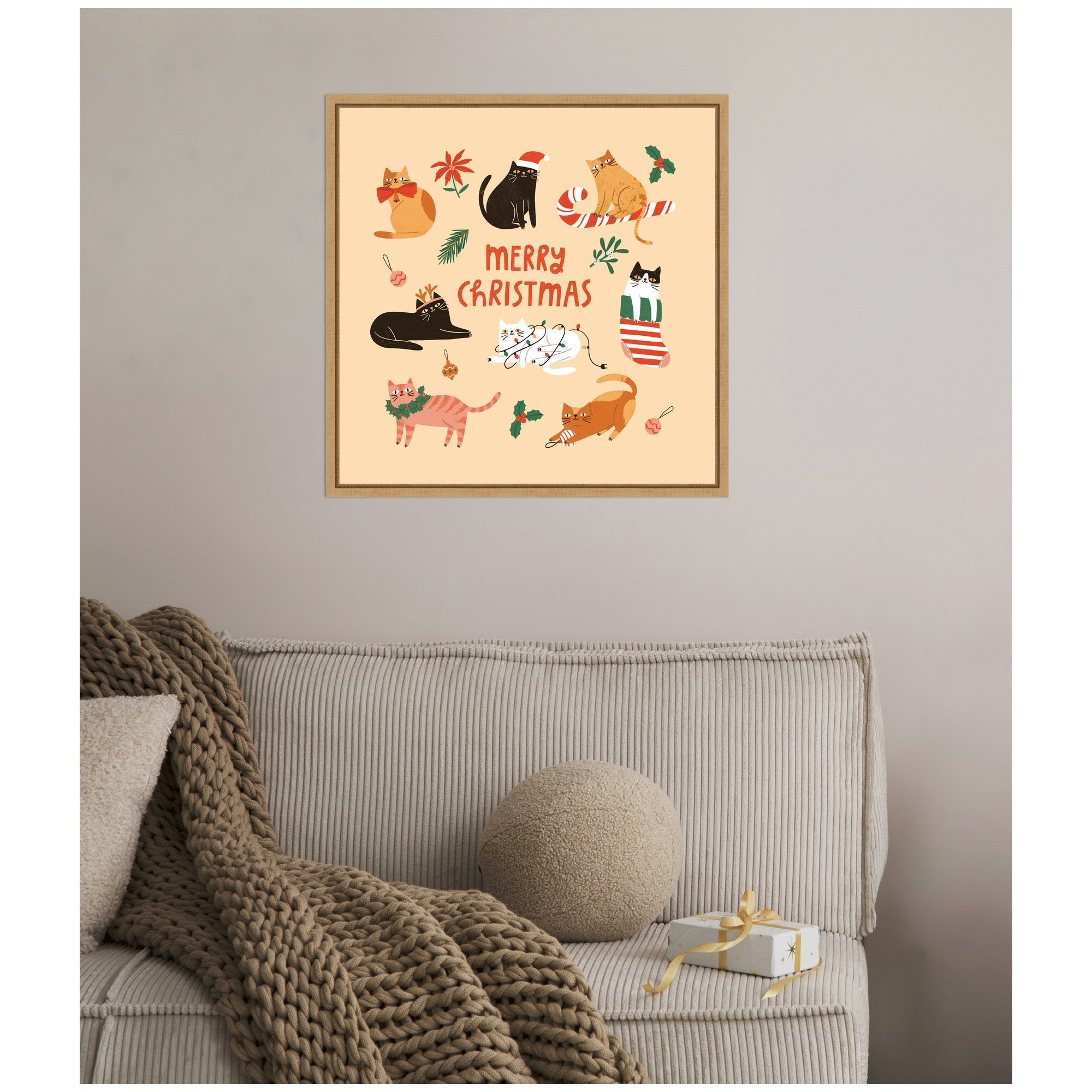 Sylvie Framed Canvas Christmas Cats by Tania Garcia