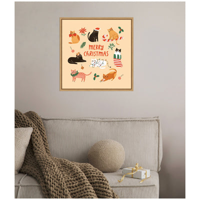Sylvie Framed Canvas Christmas Cats by Tania Garcia