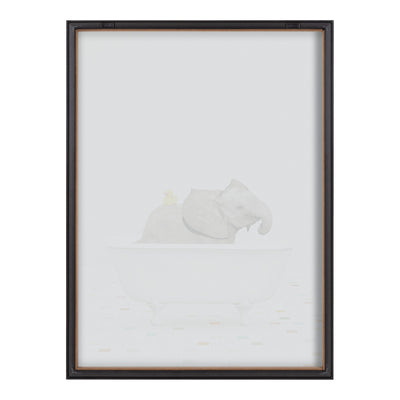 Blake Baby Elephant Bath Time with Rubber Ducky Framed Printed Glass by kateandlaurel - product image 4 for Resin Society