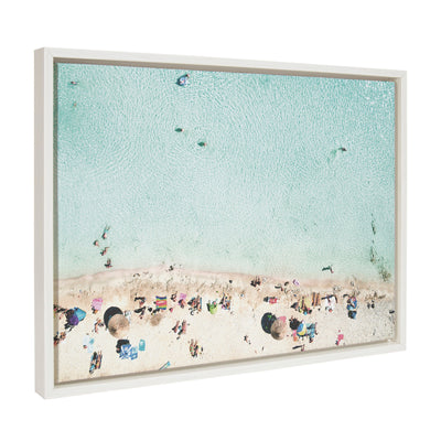 Sylvie Turquoise Beach from Above Framed Canvas
