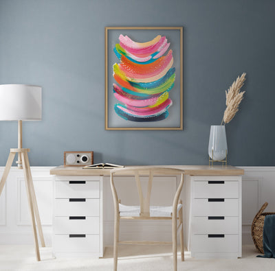Blake Bright Abstract Framed Printed Art by Jessi Raulet of Ettavee