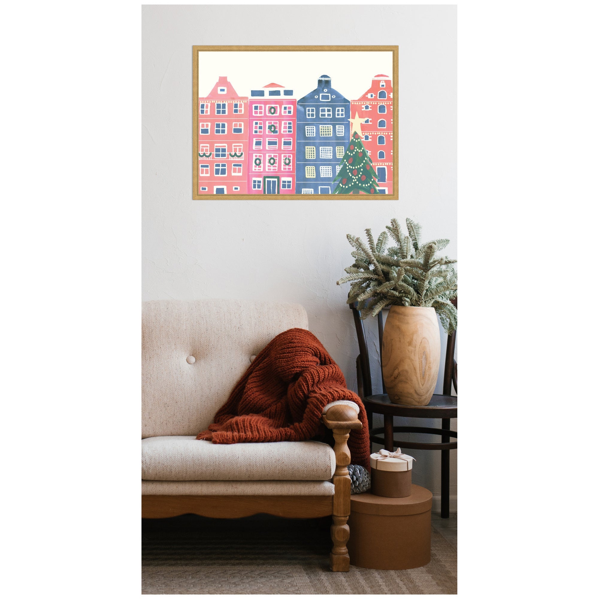 Sylvie Framed Canvas Festive Home by Teju Reval