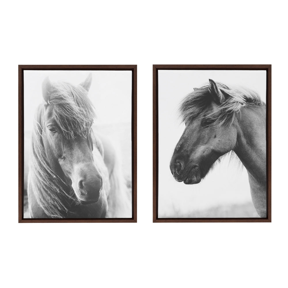 Sylvie Benevolence and Indomitable Framed Canvas Set by Alicia Abla by kateandlaurel - main product image for Resin Society