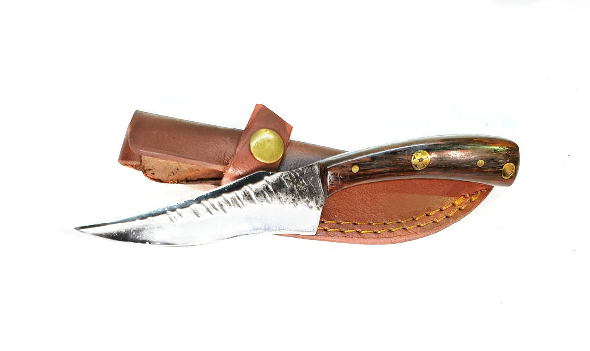 TC-055 utility knife with rosewood handle and visible blade