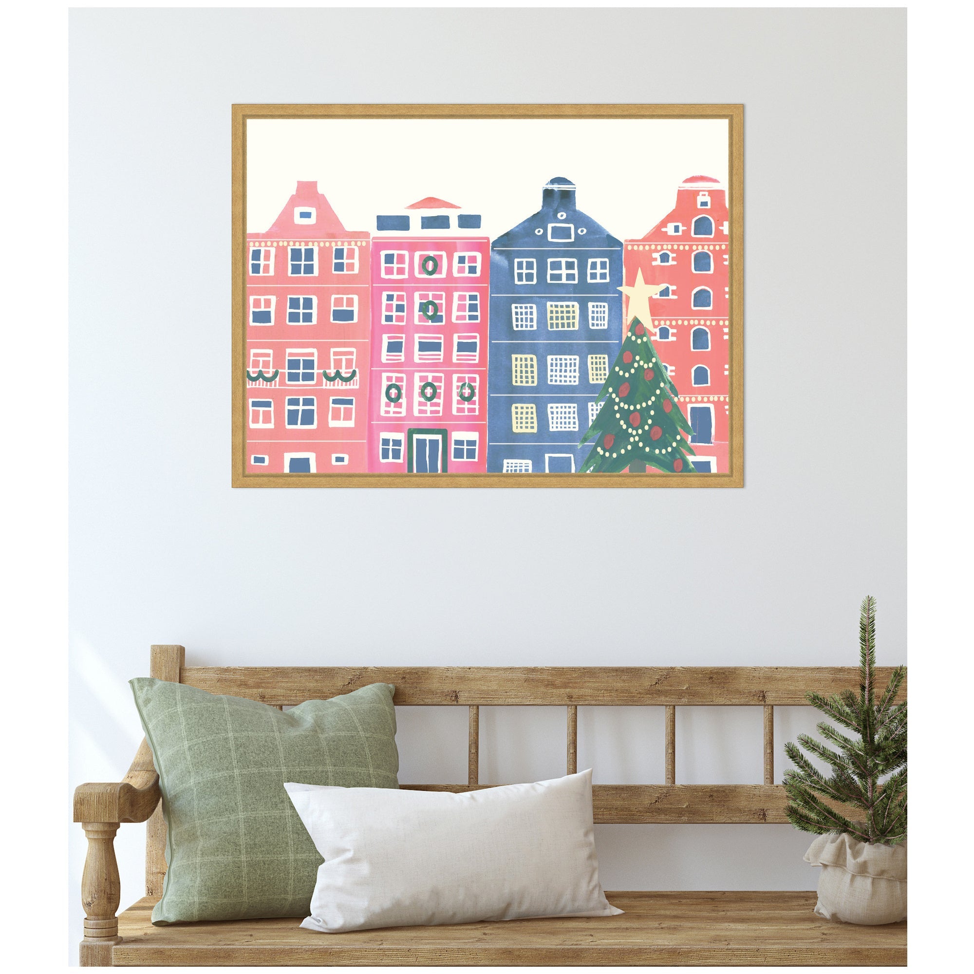 Sylvie Framed Canvas Festive Home by Teju Reval