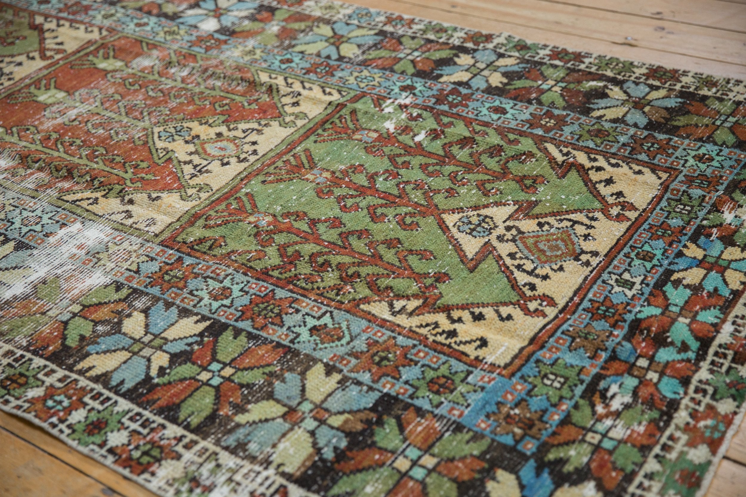 4.5x10.5 Vintage Distressed Oushak Rug Runner