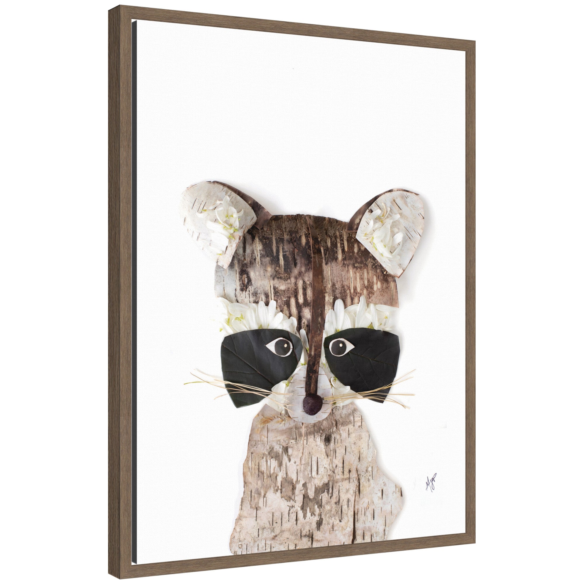 Raccoon by Madeline Jeppesen Framed Canvas Wall Art Print