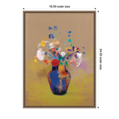 Fleurs Sur Fond Gris 1916 Odilon Redon by Nostalgia Prints Framed Canvas Wall Art Print