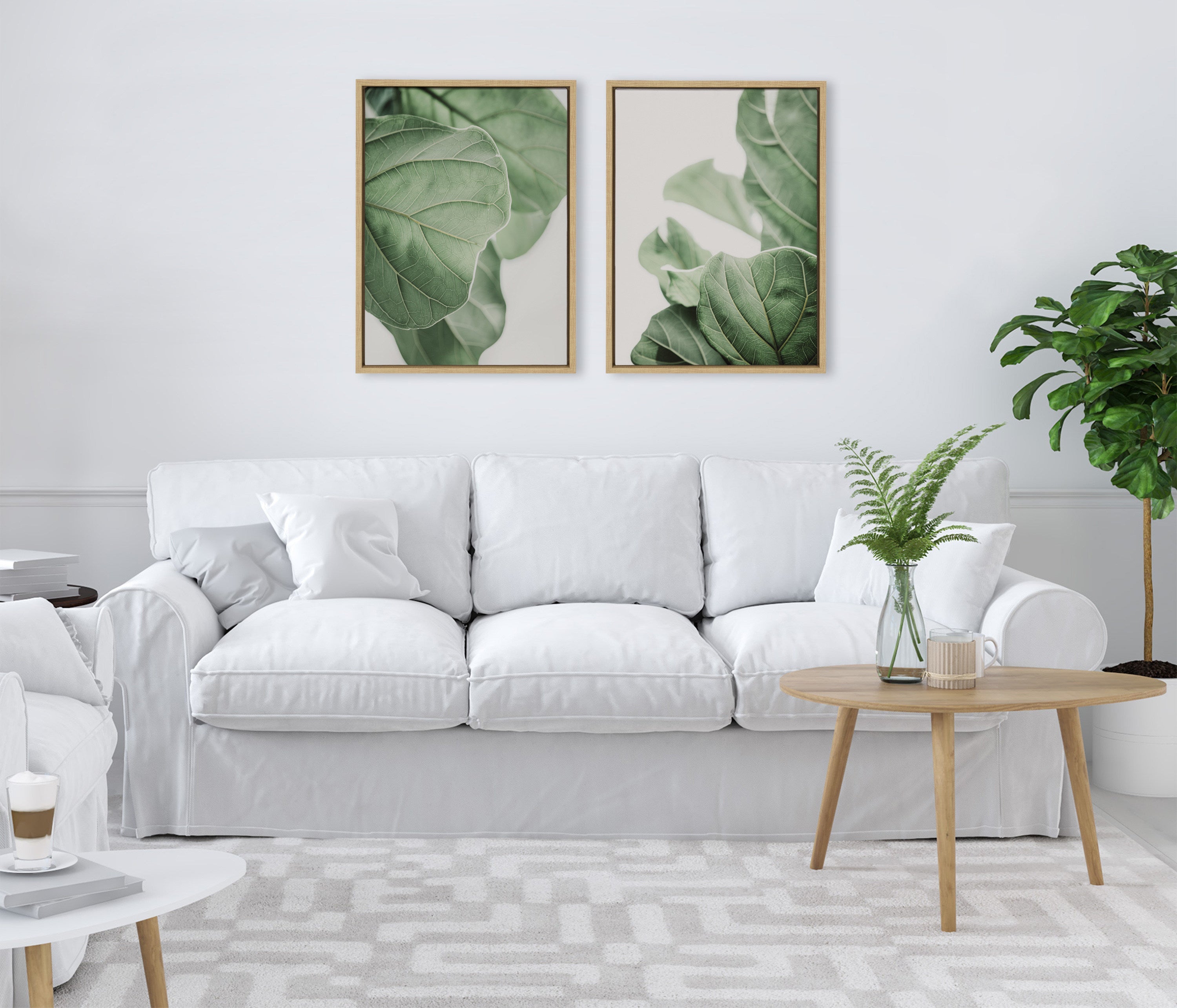 Sylvie Plant Study 6 and Plant Study 7 Framed Canvas Set by Alicia Abla by kateandlaurel - product image 10 for Resin Society