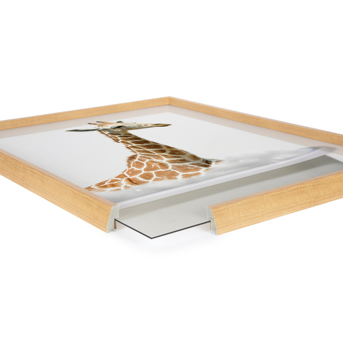 Blake Bathroom Bubble Bath Giraffe Framed Printed Glass by The Creative by kateandlaurel - product image 3 for Resin Society