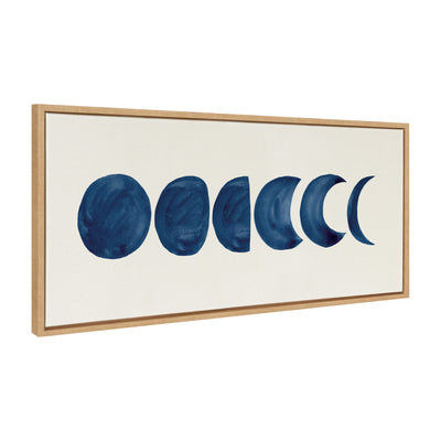 Sylvie Linear Moon Phases Framed Canvas by Teju Reval of SnazzyHues