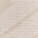 Close-up of Sierra Pillow Cover fabric with a natural beige background and raised white dotted diagonal stripe patterns woven into the textile.