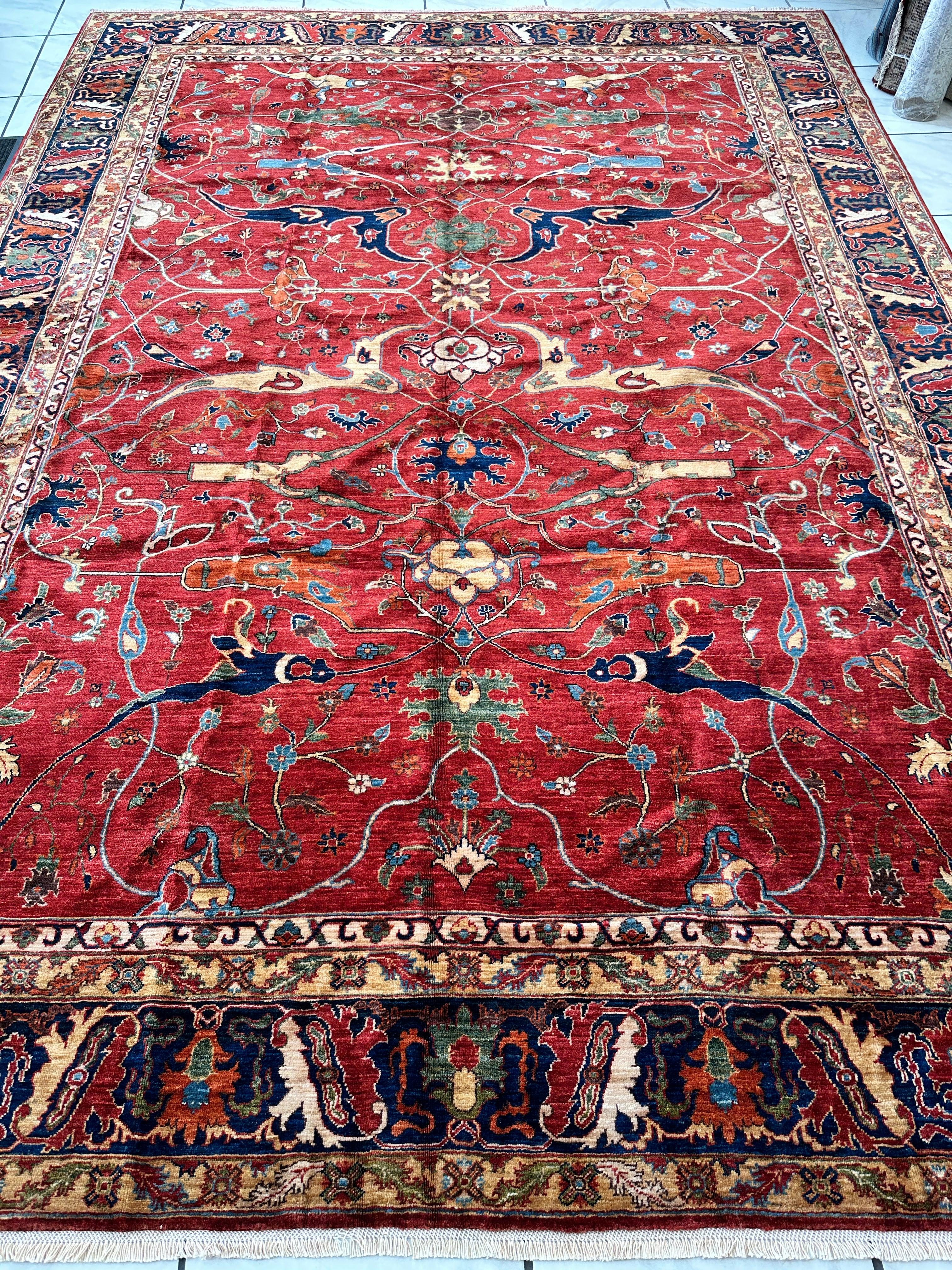 Hand-Knotted Afghani Bidjar Wool Rug – 9’x12’6” – Intricate Geometric & by Rugistan - product image 3 for Resin Society
