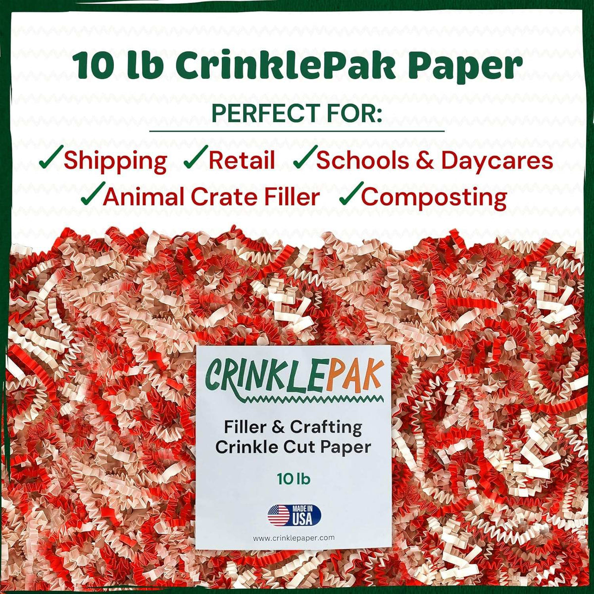 10 LB Candy Cane Crinkle Paper by CrinklePak - product image 2 for Resin Society