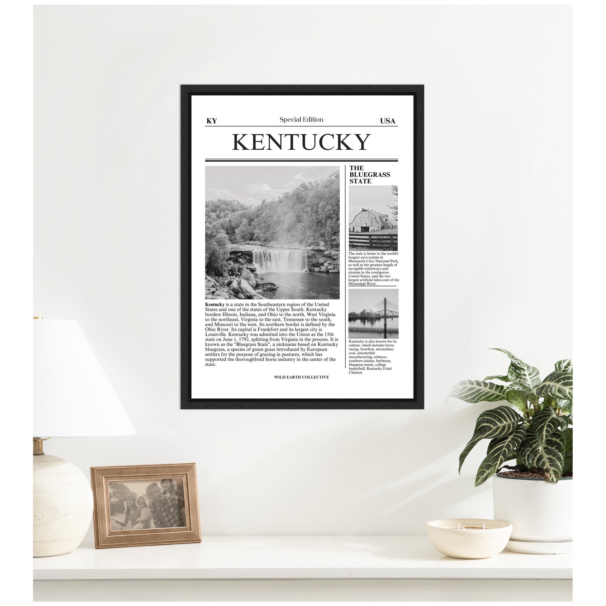 Kentucky Article by Megan Ryan Framed Canvas Wall Art Print
