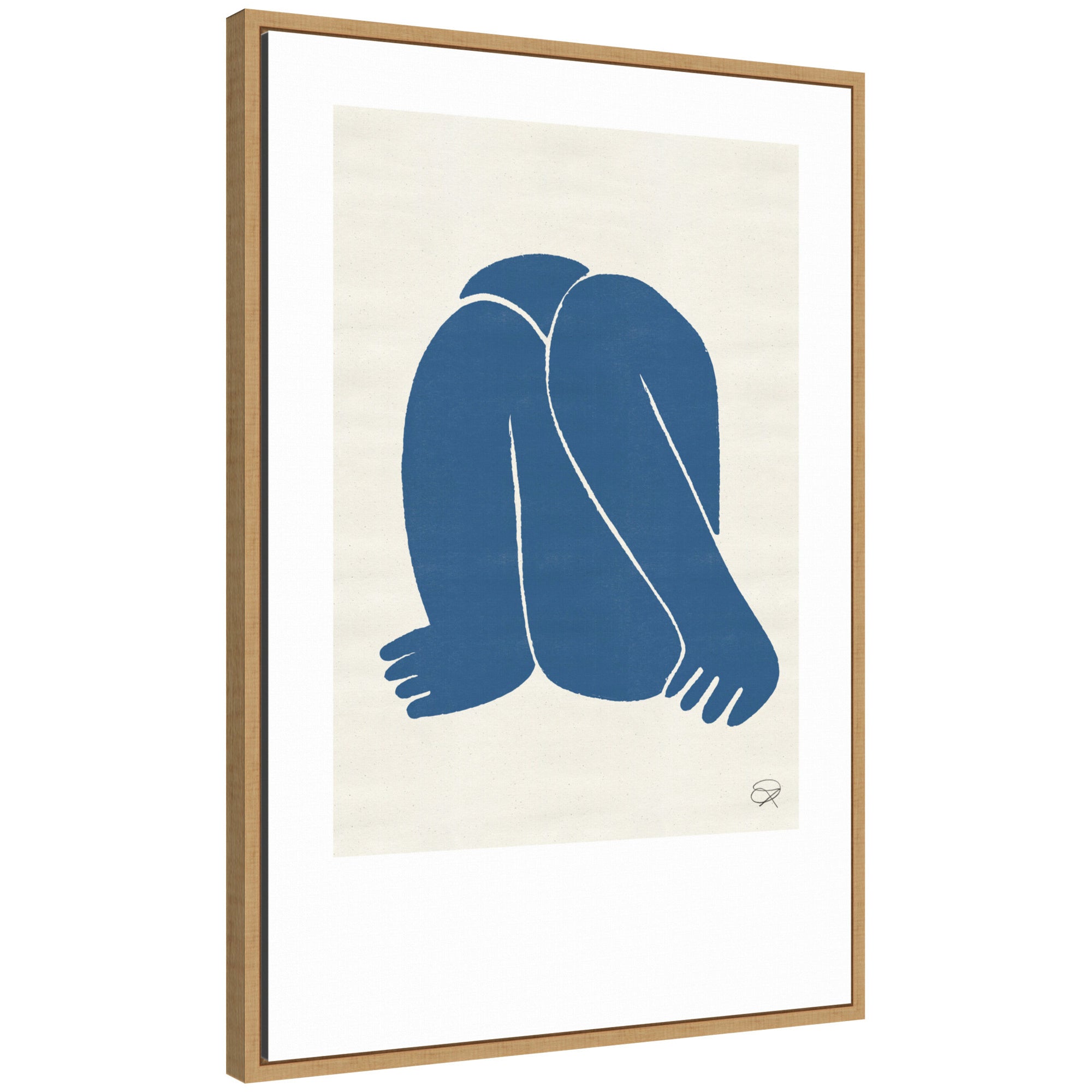 Sylvie Head Down II Royal Framed Canvas by Rocket Jack