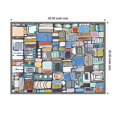 Sylvie Newsprint Horizontal Framed Canvas by Leah Nadeau