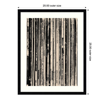 33 RPM Black and White by Robert Cadloff Framed Wall Art Print